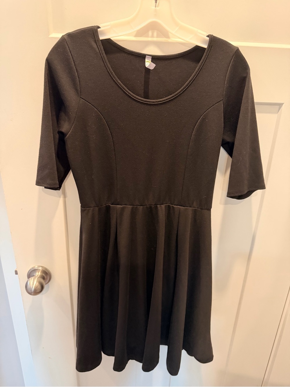 Coco Love Black Fit Flare Dress Medium Stretch Skater Dress Made USA